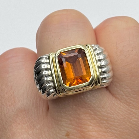 David Yurman Renaissance Ring With Citrine And Gold - Picture 3 of 6
